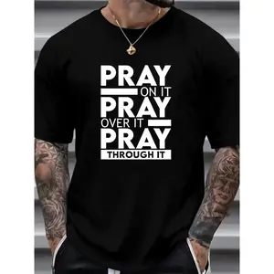 Men'S Plus Size Casual Crew Neck T-Shirt - Random Print, 100% Cotton, 180 G, Slight Stretch - Summer Streetwear |   Super Soft & Breathable |   Moisture-Wicking & Sweat-Absorbing