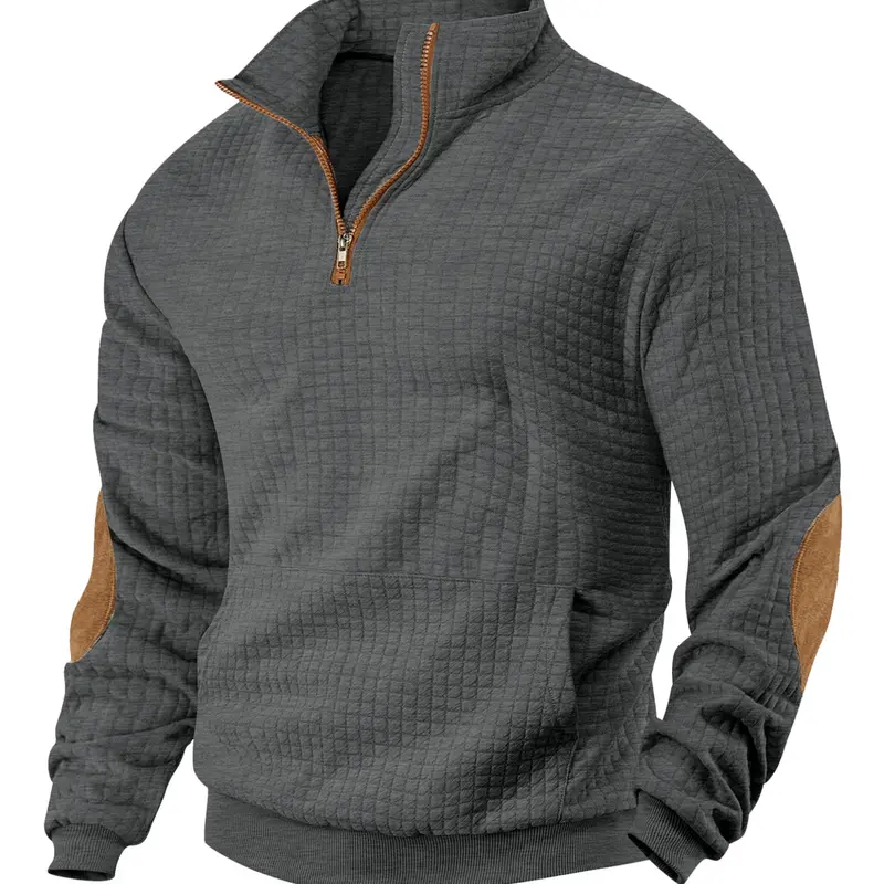 Autumn and winter men's wear, simple collar checked plaid jacquard pullover short sleeve long sleeve, slim fit casual pullover knitted outfit knitwear daily wear men's clothing, casual fitting pullover, casual fashion men's wear.