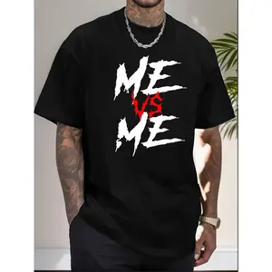 Oversized Printed T-Shirt Men's Summer Casual Short Sleeve Round Neck Loose Fit Cotton Top Menswear Geometric Pattern Funny Tshirt