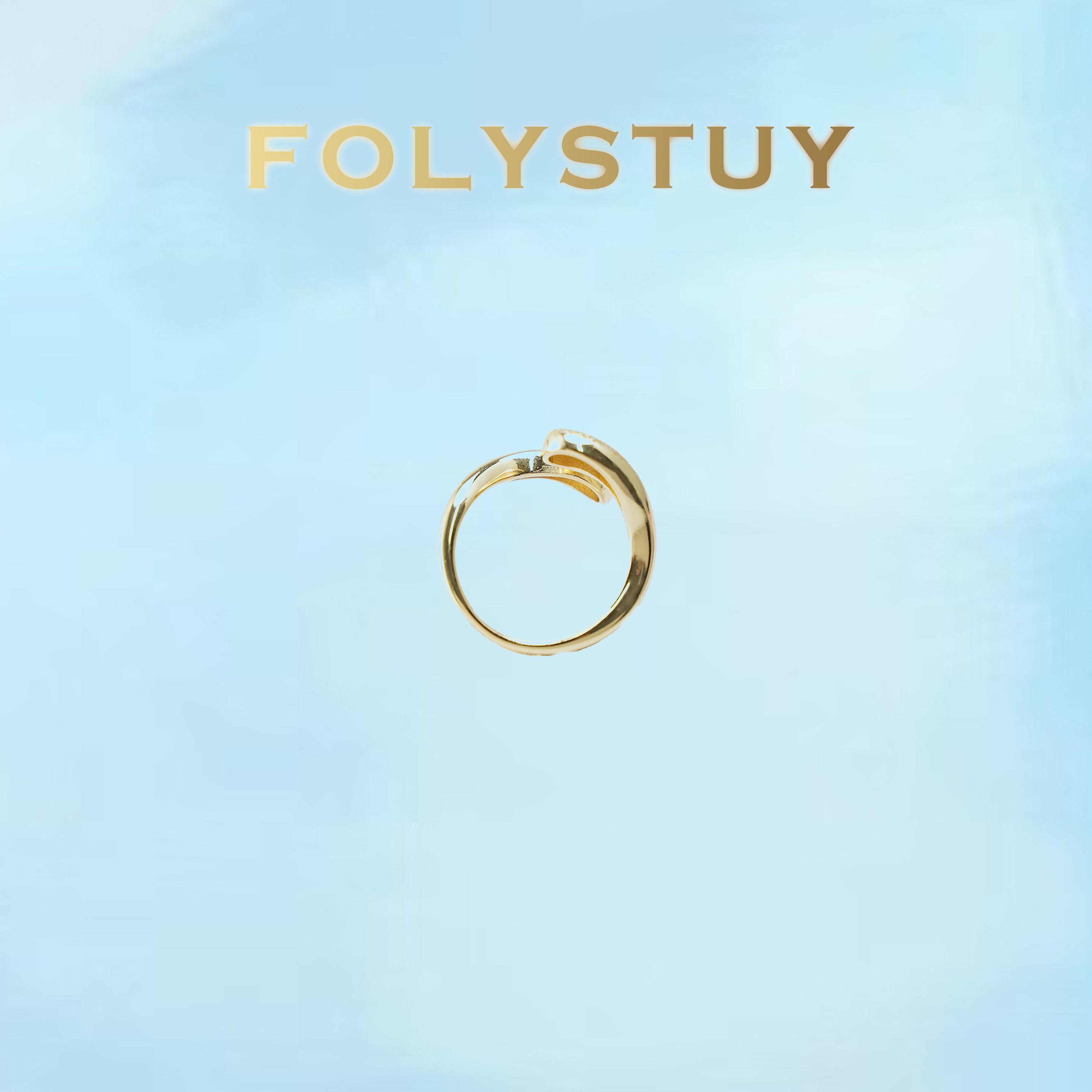 [FOLYSTUY (Z126)]Textured & Smooth Dual Finish Open Cuff Ring, Modern Chic Adjustable Band, Fashion Daily Wear Jewelry