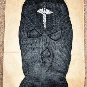 Healthy Gangster Ski Mask with Caduceus Logo for Winter