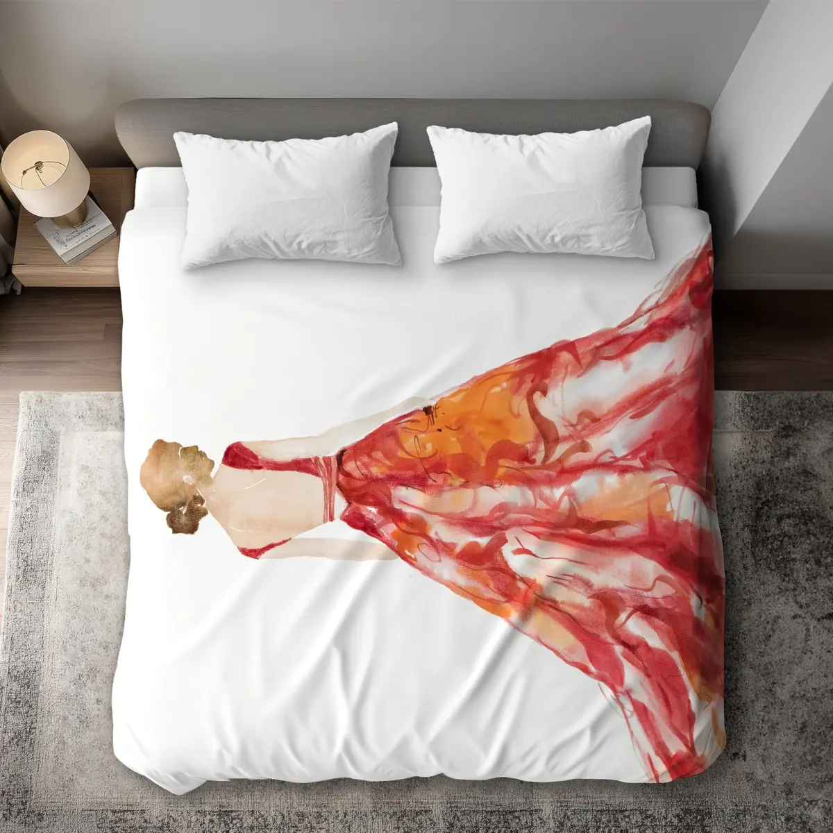 Begin Home Decor C1DCKSW0VSCYRS Red Prom Dress - Stylish Red Clothes King Size Duvet Cover for Home Decor