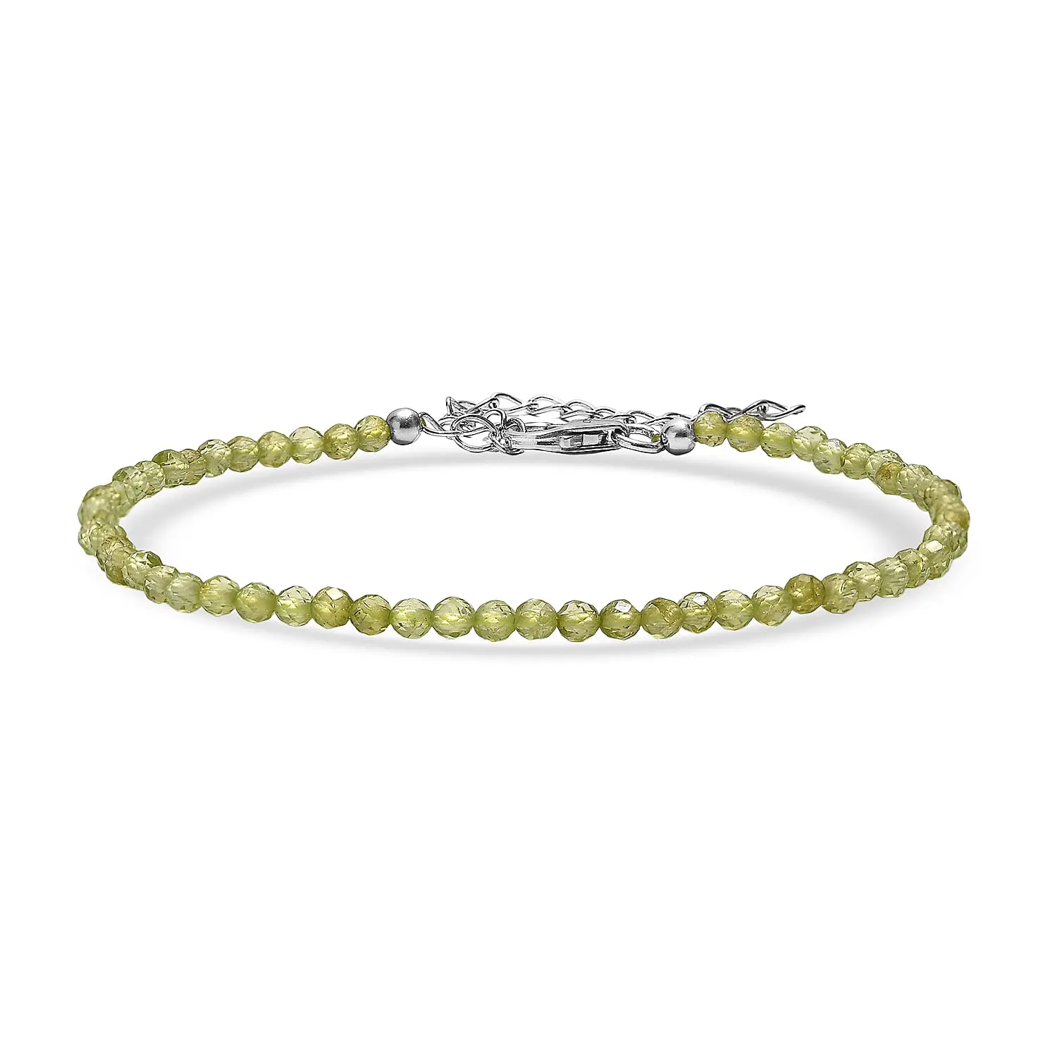 D'Joy Hebei Peridot 10.00 ctw Bracelet in Rhodium Over Sterling Silver (7.25-9.25In)