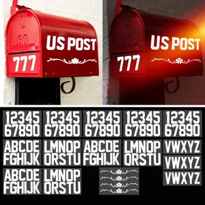 132 count 2" Reflective Mailbox Numbers Letters Stickers for Outside,Letter Number  Address Numbers for Mailbox,Self Adhesive  Vinyl Address House Numbers Letters for Door