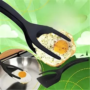 2 in 1 Egg Flipper, 1 Count Durable Plastic Non-stick Egg Spatula, Kitchen Tool for Frying Egg Roll, Burger, Fish, Sandwich, Utensils, Kitchen Gadget