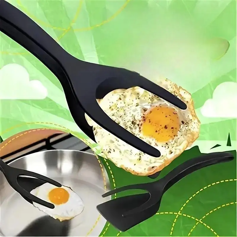 2 in 1 Egg Flipper, 1 Count Durable Plastic Non-stick Egg Spatula, Kitchen Tool for Frying Egg Roll, Burger, Fish, Sandwich, Utensils, Kitchen Gadget