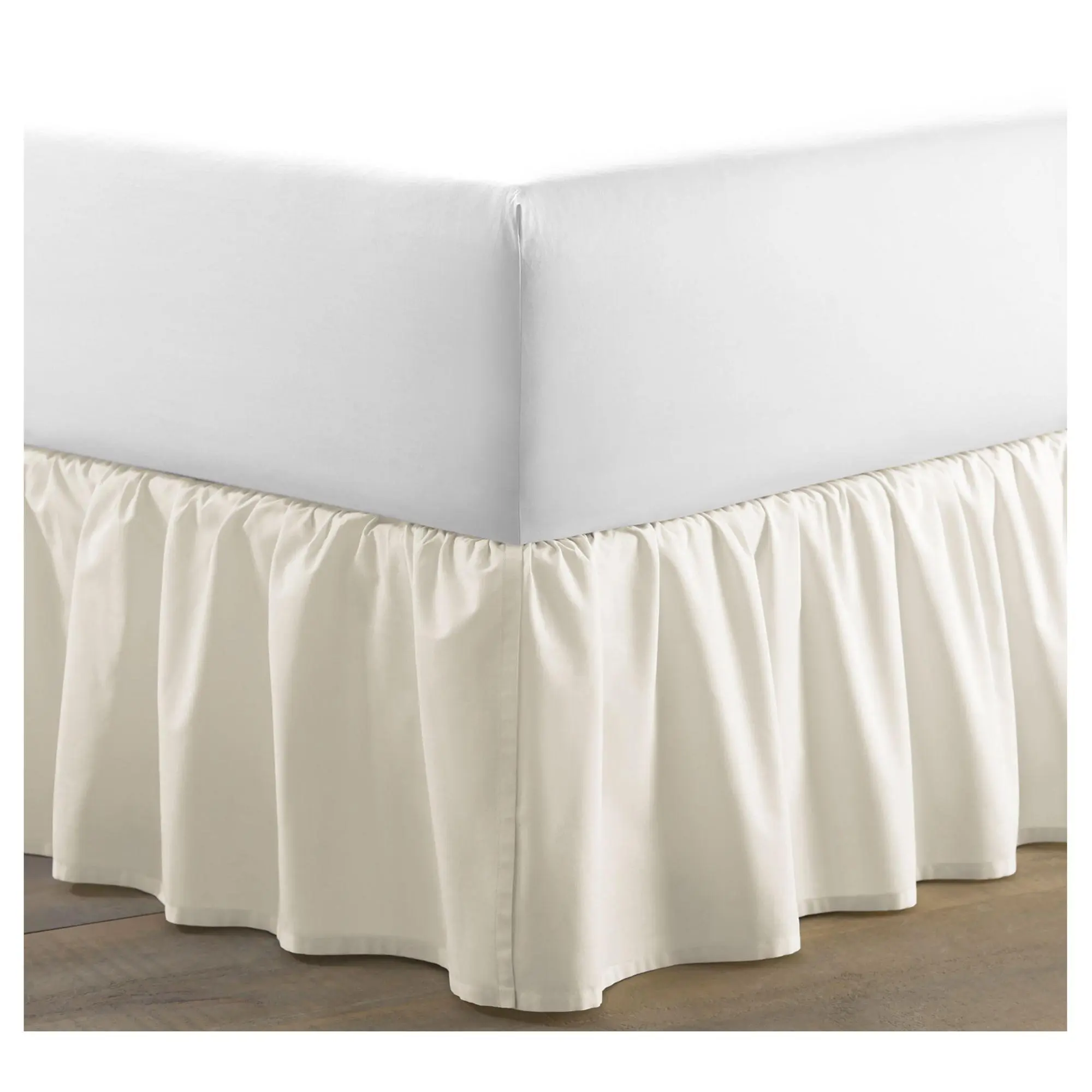 Laura Ashley Solid Ivory Queen Ruffled Bedskirt