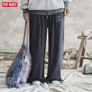 POP MART Hirono Living Wild - Freedom Island Bird-embroidered Sweatpants Washed Black