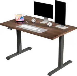 ModerMate 47" Electric Standing Desk, Height Adjustable Stand Up Desk with Multiple Functions, Standing Desks for Home and Office, Adjustable Desks, Office Table, Black Walnut