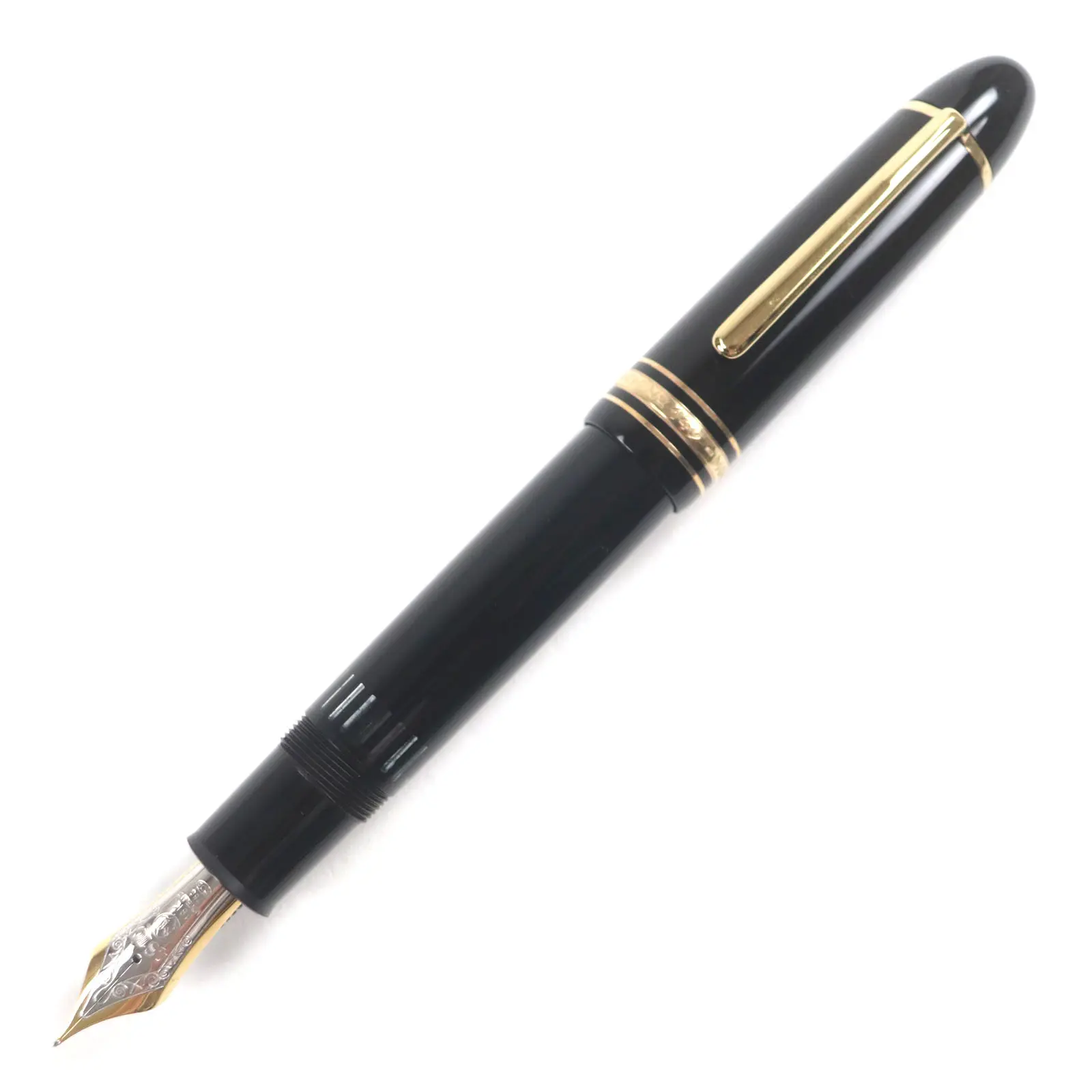 Pre-owned Montblanc 18K Yellow Gold (Au750) Small Leather Goods Meisterstück Au750 Fountain Pen
