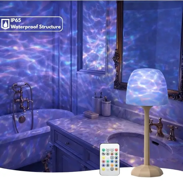 Waterproof Shower Lamp Ocean Wave Lamp 16-Color Ambient RGB USB Wireless Night Lamp with Remote Dimmable Touch Control Lamp for Bedroom Bathroom Living Room Kids Room Outdoor  Night light  Modern Mood Lighting Elegant Lighting