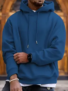 Men's New Fall & Winter Hoodie Sweatshirt with Drawstring Pocket Design, Casual Fashion Warm Long Sleeve Pullover Available in Multiple Colors