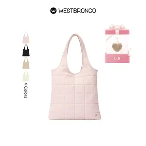 WESTBRONCO 2026 Trendy Laptop Bag Puffer Tote Bag Quilted Hobo Spring Trendy Fashion Shoulder Women Bag Handbag for School Gym Travel Ladies Purse Nylon Fabric eco friendly Work Bag gift for her outdoorfun