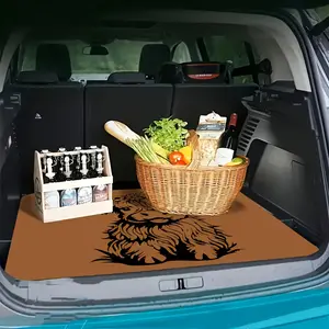 1pc Highland Cow Print Car Trunk Mat - Durable Polyester, Scratch-Resistant, Waterproof & Easy-Clean, Stylish Interior Upgrade for Vehicles, Vehicle Scratch Protection, Unique Car Accessory, Auto Interior Accessories