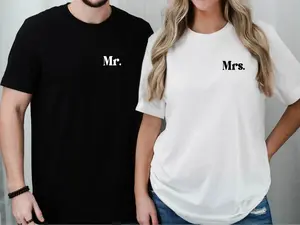 [Graphic T-Shirt] 100% Cotton Couple Matching T-Shirt - Couple Shirts, Couple Outfit, Mr & Mrs Newly Married Matching Tees for Couples, Honeymoon Couple Shirts ,Anniversary/Boyfriend/Girlfriend/Husband/Wife Gift