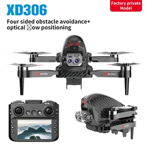 CS26 Dual Camera Drone with 4.5" Screen Remote, Brushless RC Quadcopter with 360° Obstacle Avoidance, Optical Flow Hover, Foldable FPV Drone for Beginners