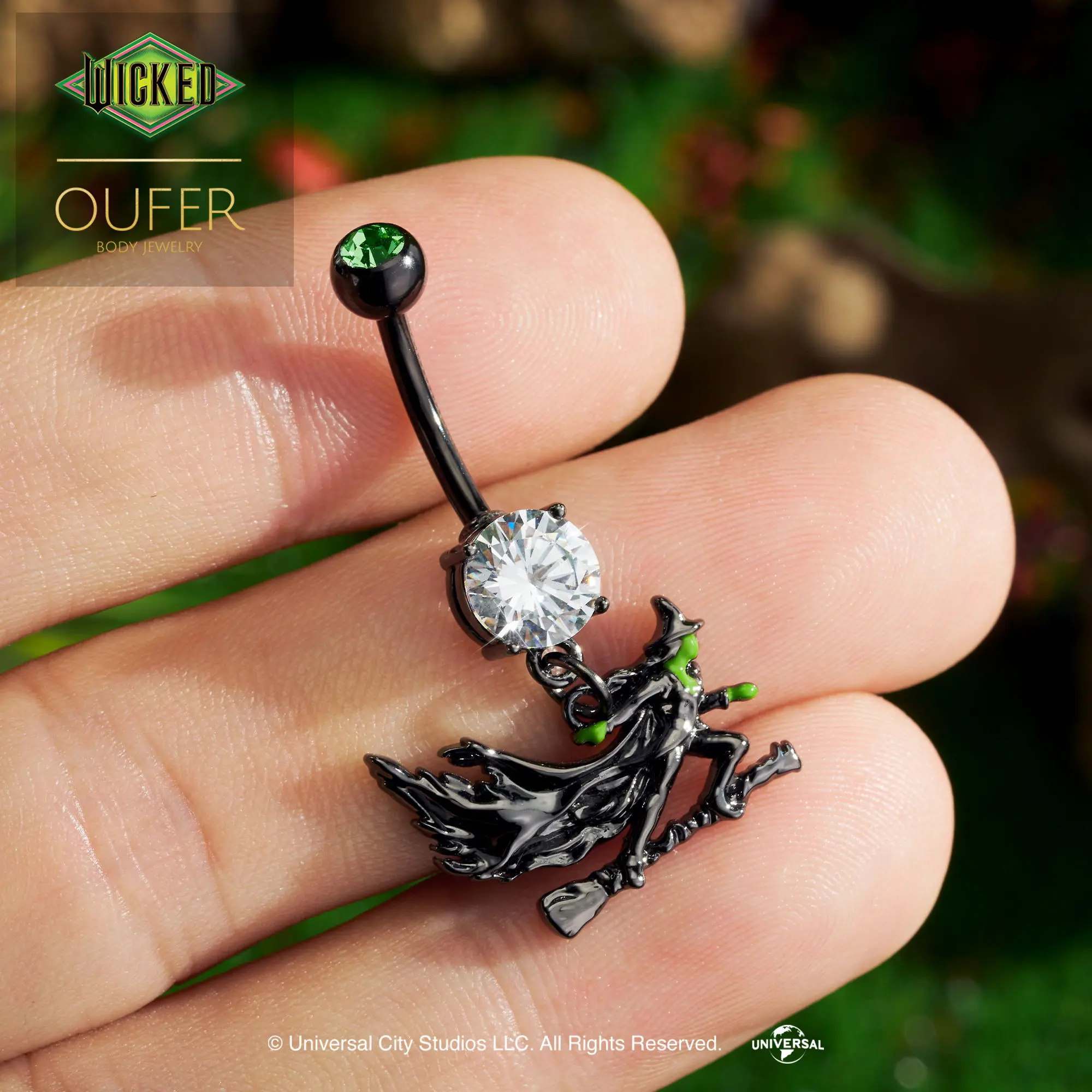 WICKEDXOUFER Flying Elphaba Dangle Pendant Belly Button Ring