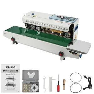 GARVEE Automatic Horizontal Band Sealer 110V with Digital Temperature Control - Perfect for Efficiently Sealing PP, Aluminum Foil, and PVC Plastic Bags in Commercial Settings.