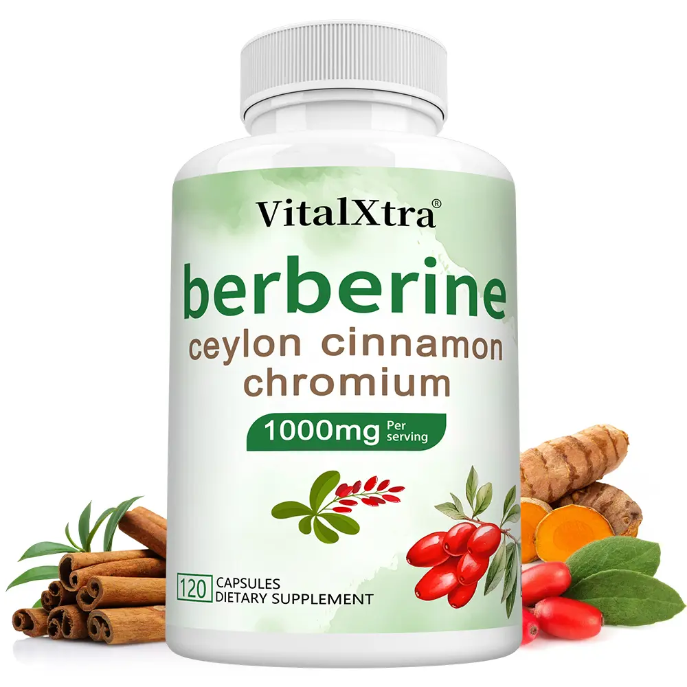 Berberine and Ceylon cinnamon Health Supplements - Digestion and Blood Sugar Health Support, 120 Capsules