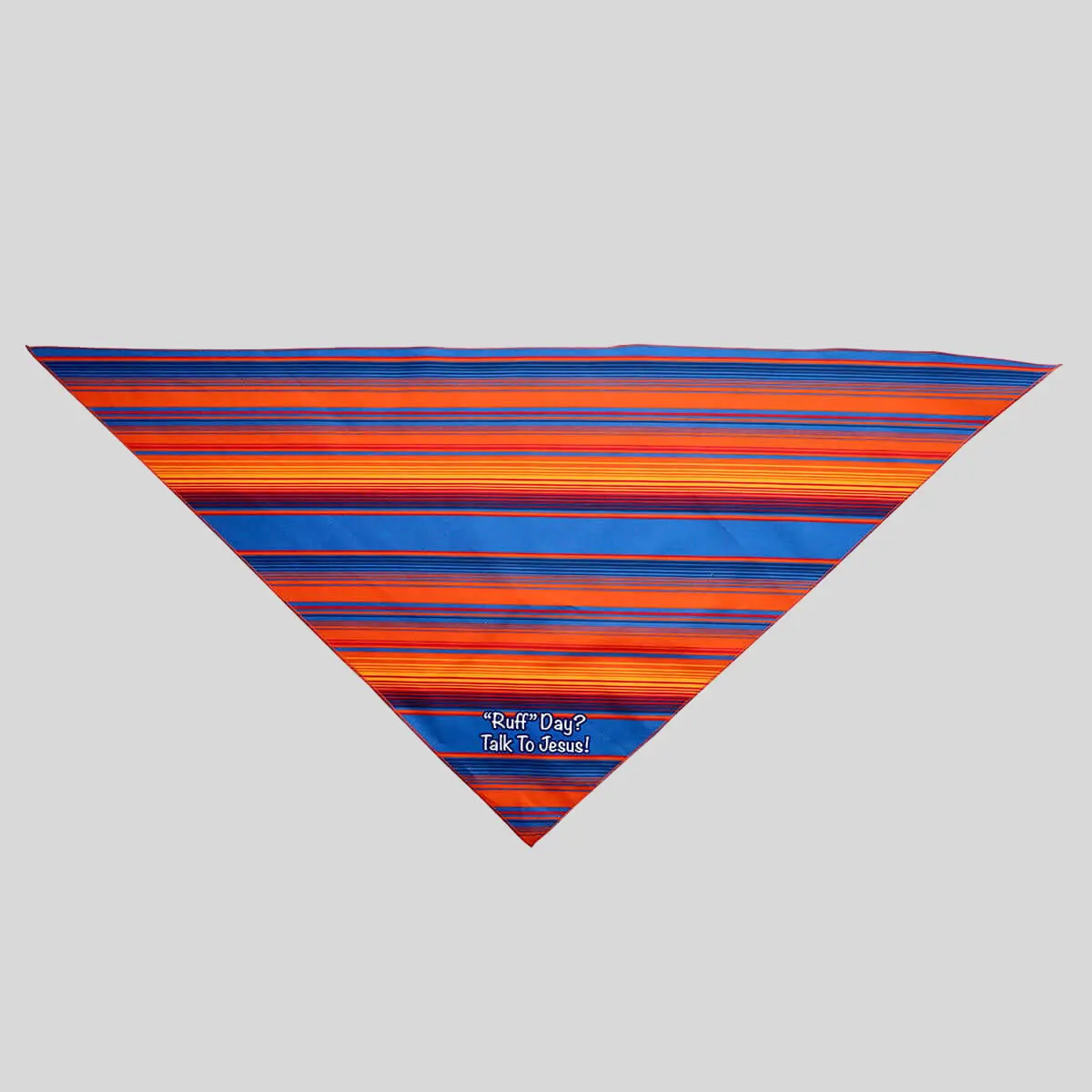 Paws & Pray Classic Triangle Tie-On Pet Bandana - Adjustable Cotton Fabric, Inspirational Prayer-Themed Neck Accessory for Dogs, Cats, Lg/Xl Sizes, Machine Washable, Orange/Blue Colors, Sm/Md