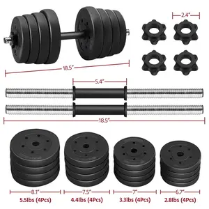 【Valentine Gift】Yaheetech Adjustable Dumbbell Weight Set 66LB/55LB/44LB/33LB for Women & Men Home Gym Strength Training with Spinlock Collars and Non-Slip Handles free weights-dumbbells