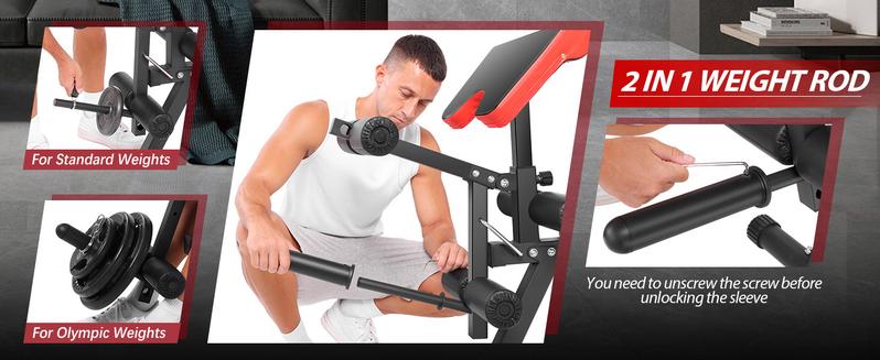 【TikTokShopBlackFriday】OPPSDECOR Olympic 900LBS Adjustable Weight Bench Press with Leg Extension & Preacher Curl Pad for Home Gym Workout Equipment 【TikTokShopBlackFriday】OPPSDECOR Olympic 900LBS Adjustable Weight Bench Press with Leg Extension & Preacher Curl Pad for Home Gym Workout Equipment