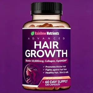 Hair Growth Vitamins for Women| Biotin 10,000mcg, Collagen, Saw Palmetto| Naturally Regrow Stronger & Healthier Hair, Skin and Nails| Stops Hair Loss| 60 Day Supply﻿120 CAPSULES