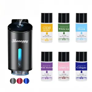Shonoppy Smart Car Air Freshener with Three Adjustable Concentration Scent Levels, Car Aroma Diffuser, 6*10ML Natural Perfume Essential Oil Set,Car Interior Accessories Gift