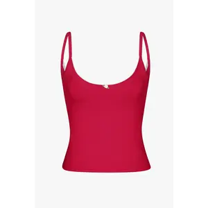 SCOOP BACK CAMI IN CHERRY