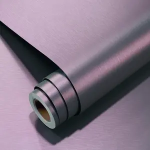 Brushed Purple Stainless Steel Contact Paper – 17.7"x200" Metallic Peel & Stick Vinyl for Appliances, Dishwasher, Fridge Wrap & Wall Décor – Thick Self-Adhesive Wallpaper