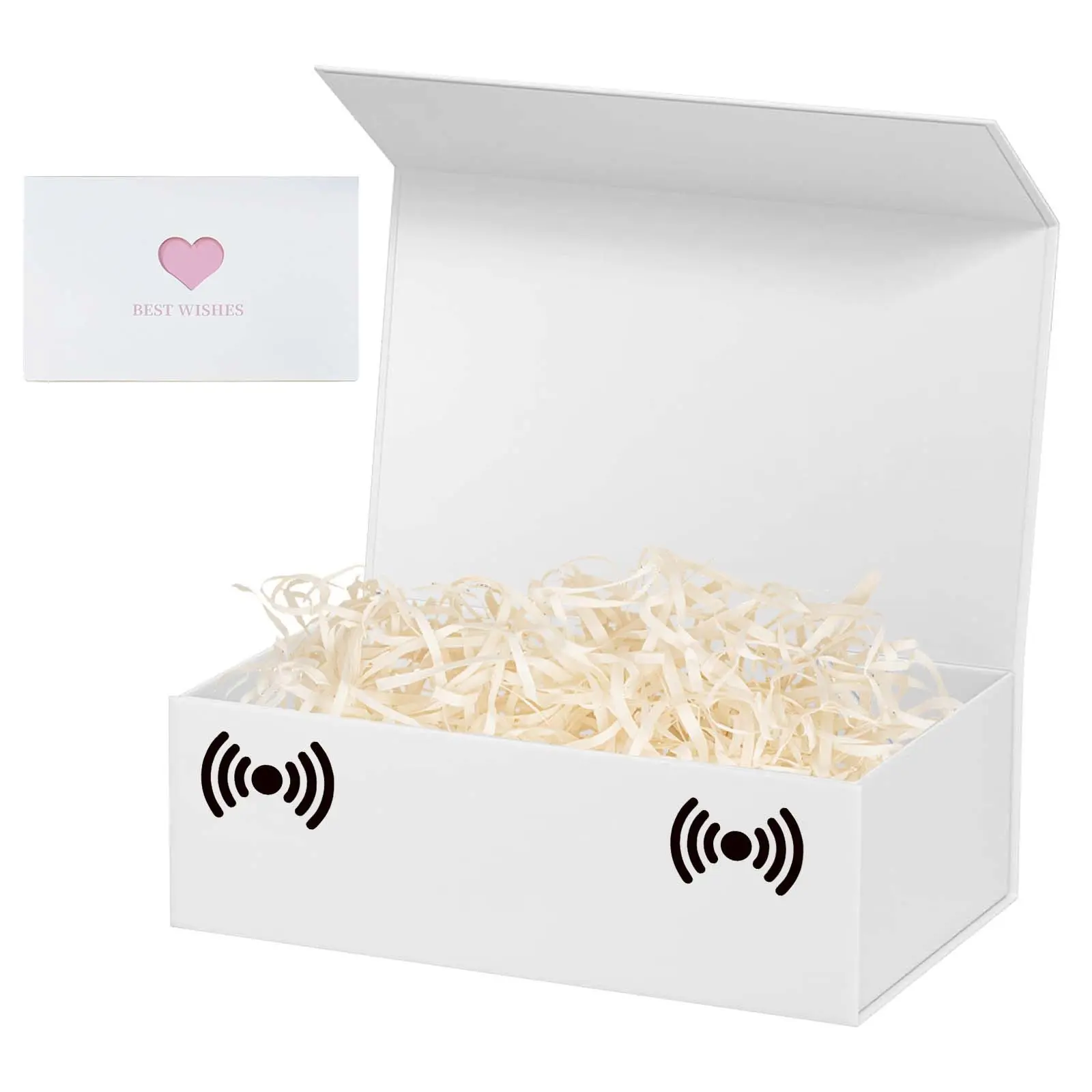 White Magnetic Beautiful Gift Box 10x6.7x0.8 Inches, Rigid Collapsible Gift Boxes with Lids for Presents, Bridesmaid Proposal Box, Graduation, Wedding, Birthday Gift Packaging