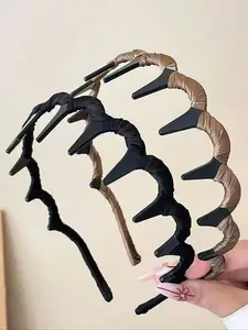 2pcs Wavy Headbands for Women, High Crown Non-Slip Hair Hoops, Zig Zag Design Hair Accessories for Everyday & Special Occasions, Zigzag Headband