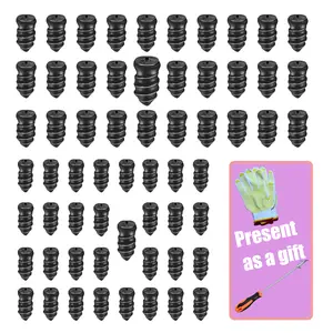 Premium Tire Repair Kit - 60-Pc Car Repair Tools for Cars, SUVs with 30 Large & 30 Small Plugs, 2-in-1 Screwdriver, Anti-Slip Gloves, 5-Min Puncture Fix, Tire Inflator Tool (Also Fits Trucks, Motorcycles)