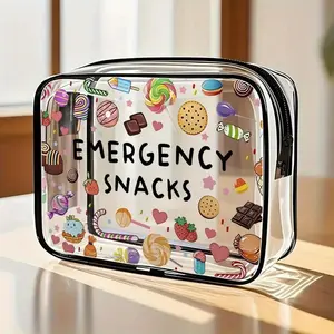 Clear Emergency Storage Bag, Portable Travel Storage Pouch for Snacks, Medicine and Candy, Zipper Space-Saving Bag with Large Capacity, Ideal for Road Trips, Picnics and Daily Snacks, Perfect Gift