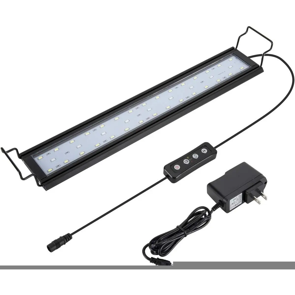 Full Spectrum LED Aquarium Light - Aluminum Shell, Extendable Brackets, White-Blue-Red LEDs, External Controller for Freshwater Fish Tanks, Pet Supplies Led Lights