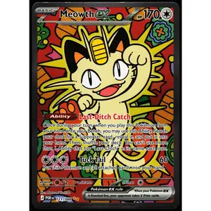 Meowth ex 121/088 Holo Special Illustration Rare Perfect Order Pokemon Near Mint