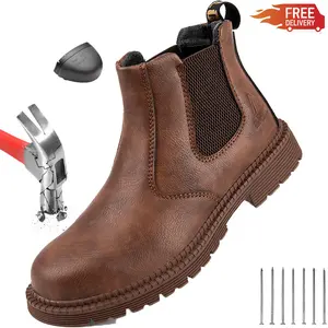 Safety Boots Men Steel Toe Shoes Work Anti-smash Anti-puncture Indestructible Sport Protective Safety Shoes New Fashion Anti-slip wear resistant work hiking boots sneakers Work as hiking