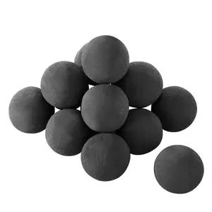 VEVOR Ceramic Fire Balls, 4 Inch 12 Pcs Round Fire Stones, Reusable Lava Rocks Indoor and Outdoor Use, Decorative Fire Pit Rocks for Propane/Gas Fireplace, Stove, Courtyard, Camping, BlackVEVOR Super Brand Day