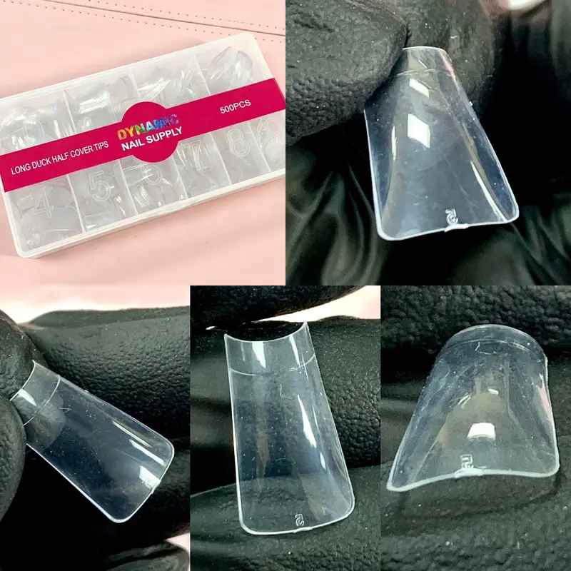 Long Duck shape Nail Tips (box) 500pcs clear tip color