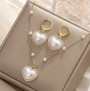 Golden Heart Pearl Set