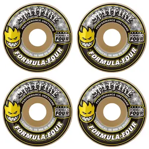 Spitfire Skateboard Wheels 56mm F4 99A Conical (Yellow Print) Natural