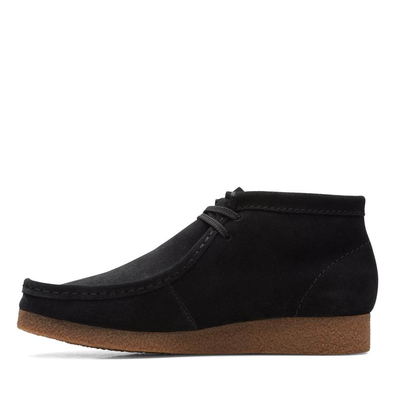 Clarks Shacre Boot Black Sde Men's Lace Closed Suede Footwear with Rubber sole for Comfort and Walking Shoes