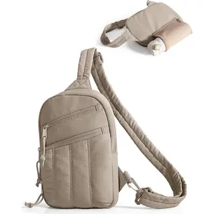 Puffer Sling Bag for Women with RFID Blocking Pocket and  Water Bottle Holder, Crossbody Bag for Women