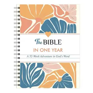 The Bible in A Year Spiral Bible Study Guide A5 Leak-Proof Womens Bible Study Plan 52 Week Study Guide Book for Friend