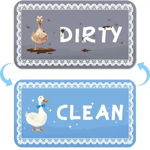 Dishwasher Magnet Clean Dirty Sign - Funny Goose Clean Dirty Magnet for Dishwasher Silly Reversible Dish Washer Goose Double Sided Dish Washer Flip Indicator for Kitchen Decor