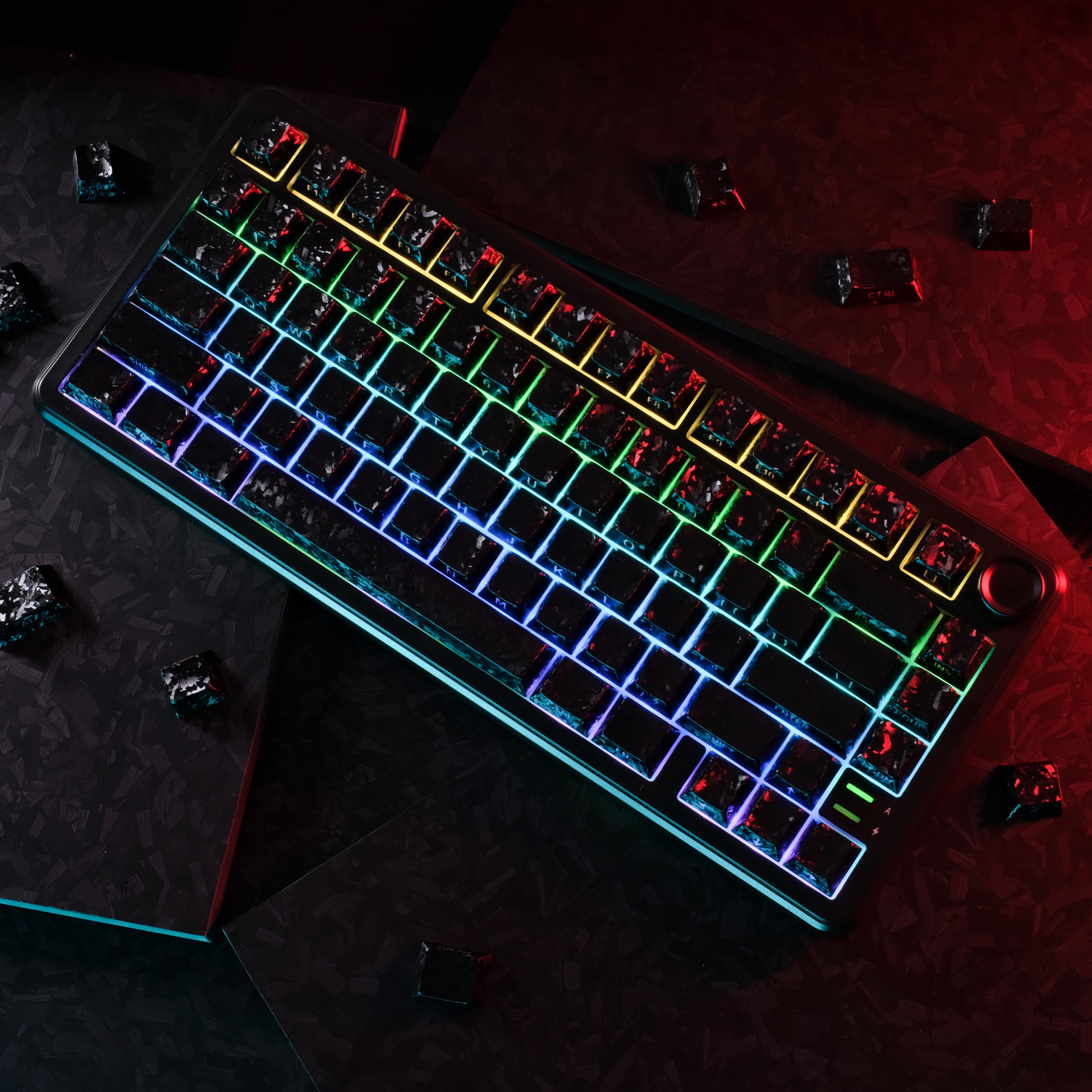 Dig Aura Forged Carbon-Look Cherry Profile Keycaps Set 142-key keycap set（only keycap, not include a keyboard）