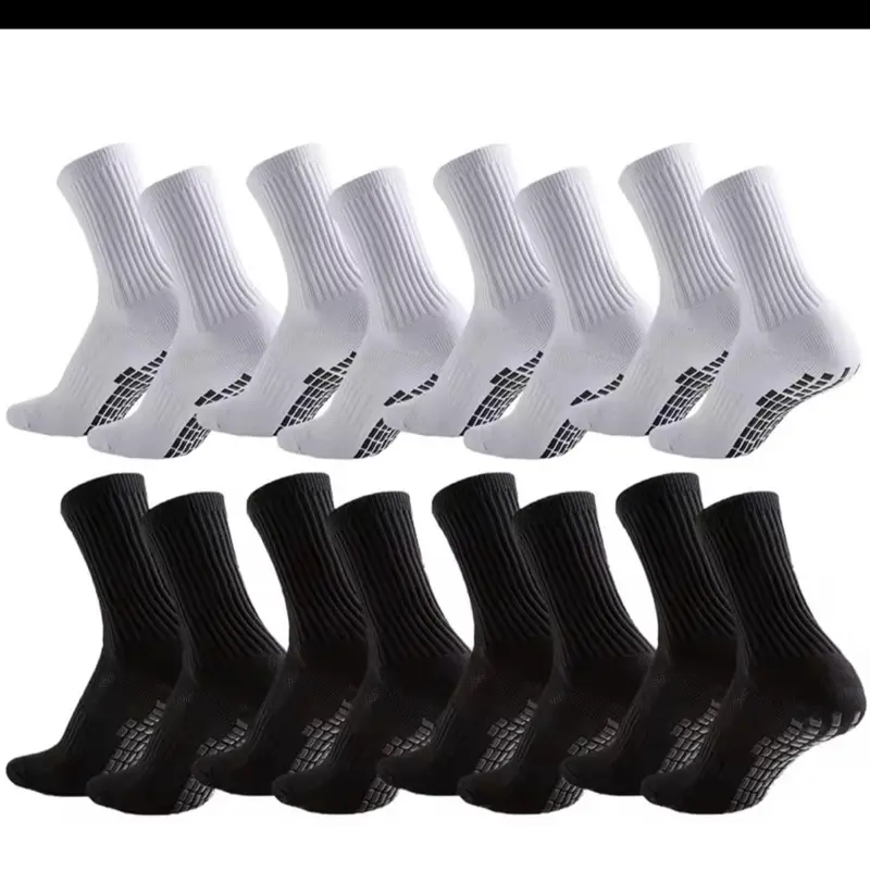 16-Pack Performance Anti-Slip pro Grip Socks (Twin Pack) STOP Shoe Slip & Prevent Blisters [Offer: buy 8 White & get 8 free Black Socks for Enhanced Grip and Comfort]