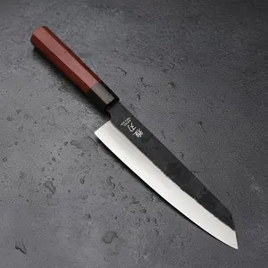 Japanese Bunka Knife 8.4” Blue Steel Kitchen Knife | Ultra Sharp Cooking Chef Knife, Multipurpose Kitchen Knife for Meat Vegetable Fruit, Professional Japanese Chef Knife, Handmade Forged Blade, Premium Ebony Wood Handle