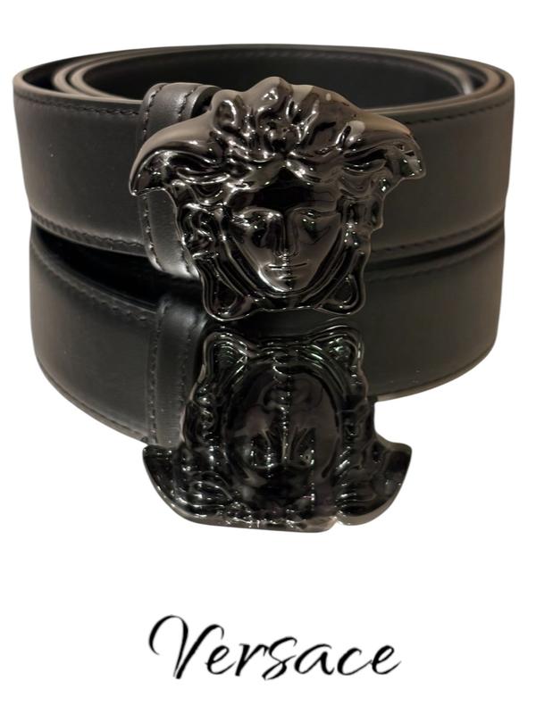 Pre-owned VERSACE Leather bag accessories Woman’s Medusa Black Belt