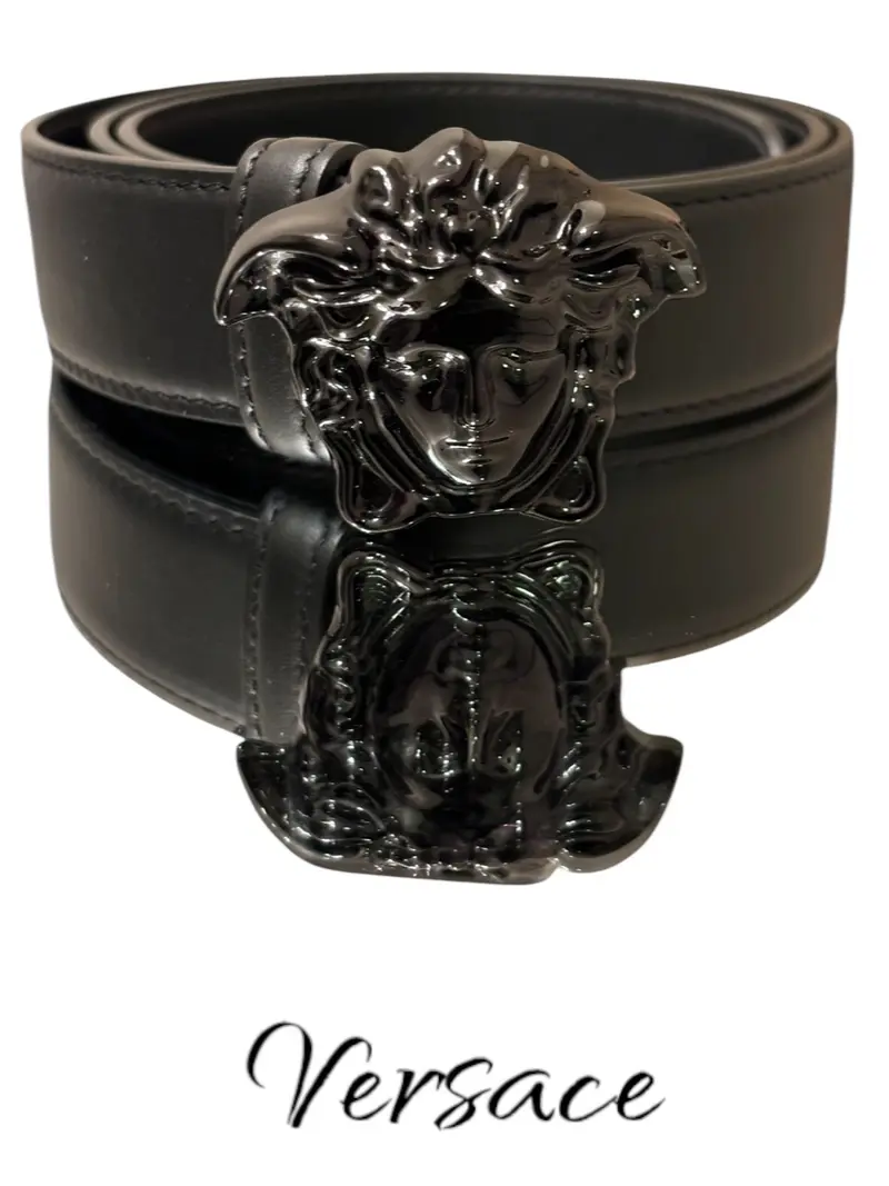 Pre-owned VERSACE Leather bag accessories Woman’s Medusa Black Belt